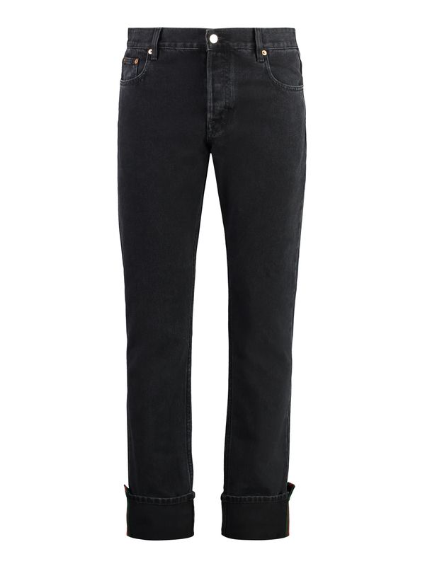 Web Roll-Up Hem Denim Pants