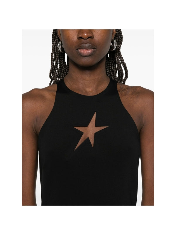 Star Cutout Nylon Blend Midi
  Dress