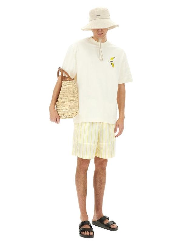 Aloe Stripe Cotton Shorts