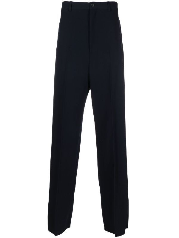 Wool Blend Large Fit Tailored Pants