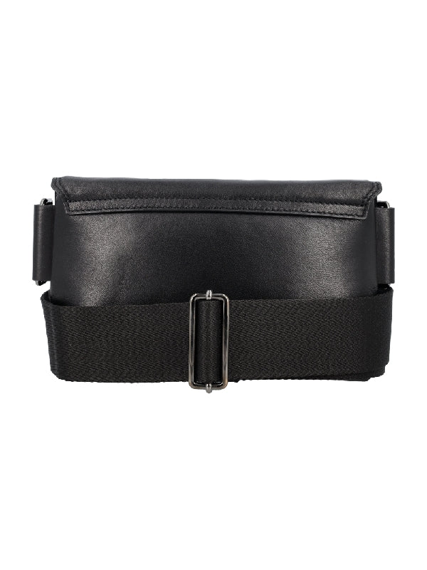 V Logo Leather Crossbody Bag