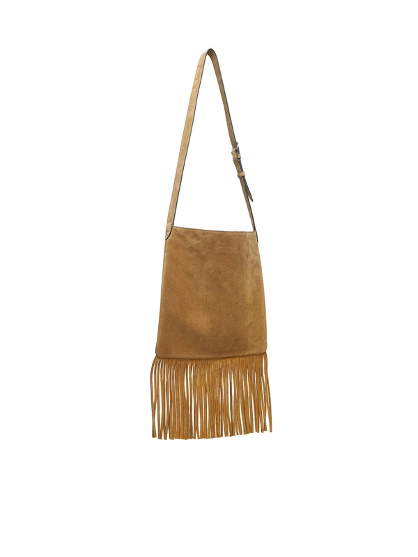 V Logo Fringe Detail Crossbody Bag