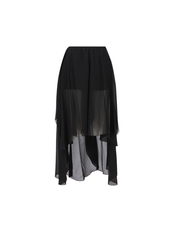 Chloe - Asymmetric Silk Midi Skirt - Jente