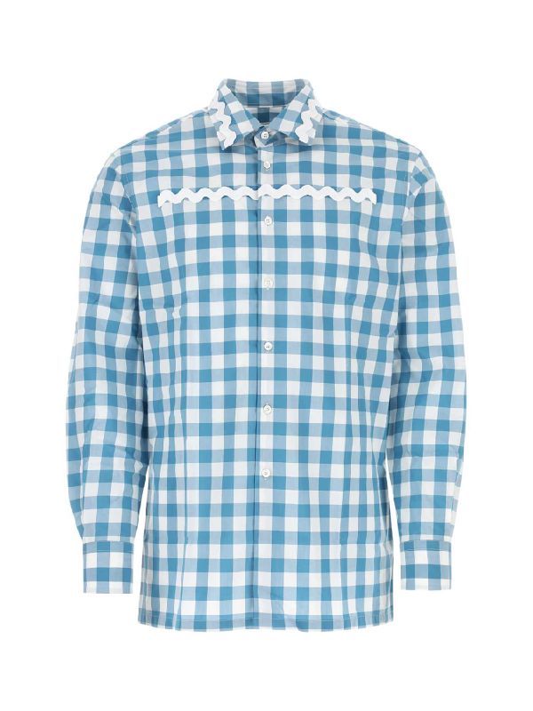 Zigzag Detail Check Poplin Shirt