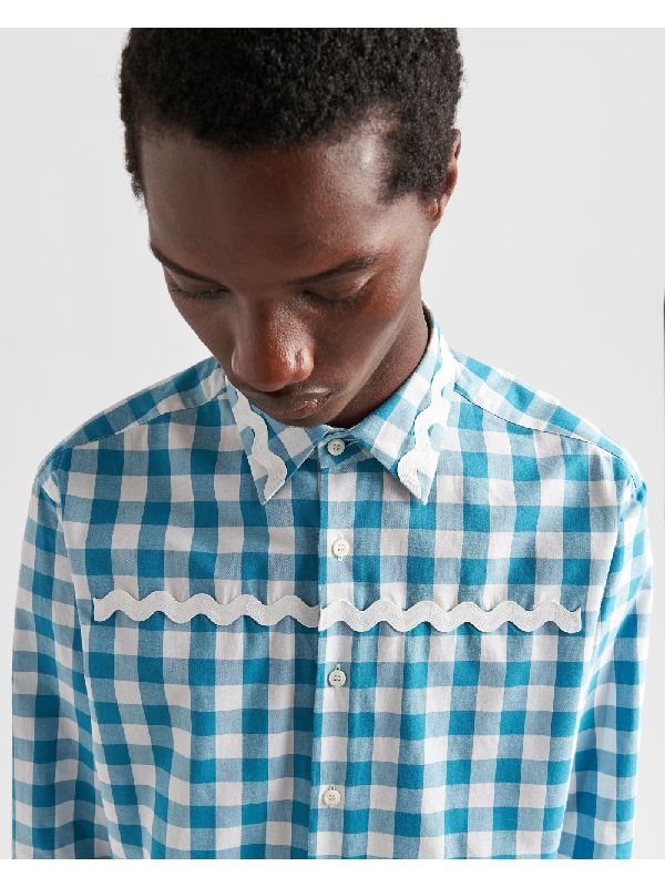 Zigzag Detail Check Poplin Shirt