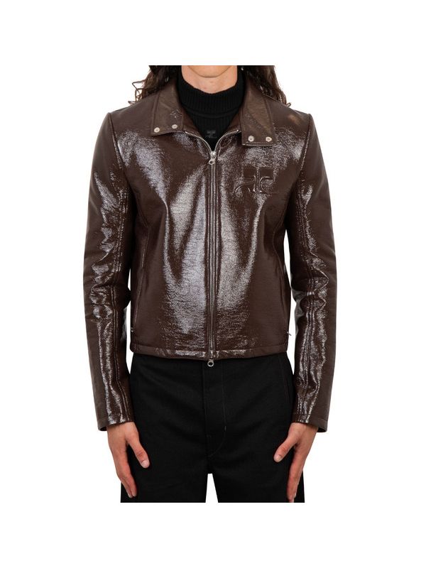 Logo Embossed Biker Jacket