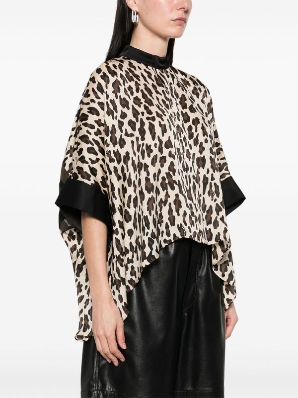 Animal
  Printing Asymmetric Shirt