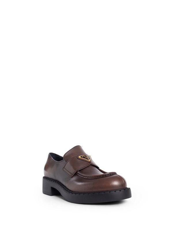 Triangular Logo Leather Loafers