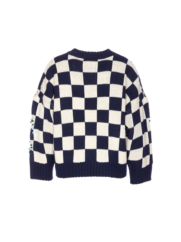Essentiel Antwerp White Navy Knitted