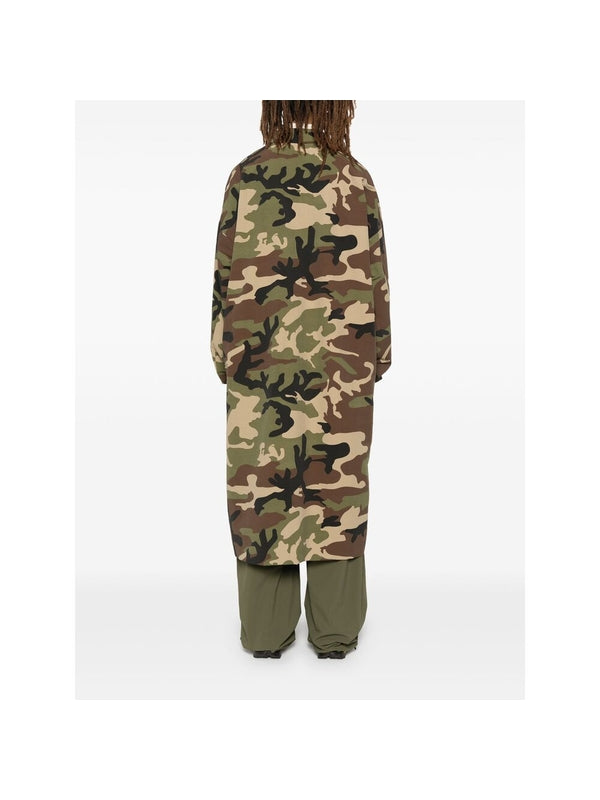 Essentials Camouflage Nylon Trench Jacket