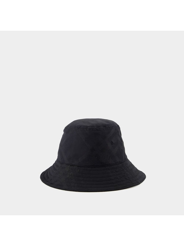 Black Check Pattern Bucket Hat