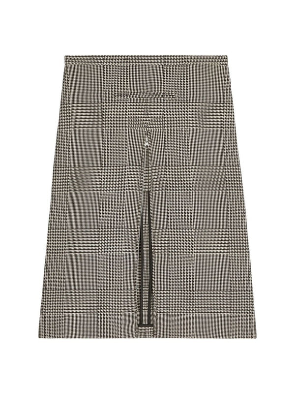 Check Pattern Zipper Detail Skirt