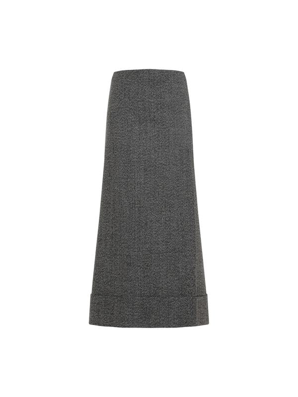 Turn-up Wool Skirt