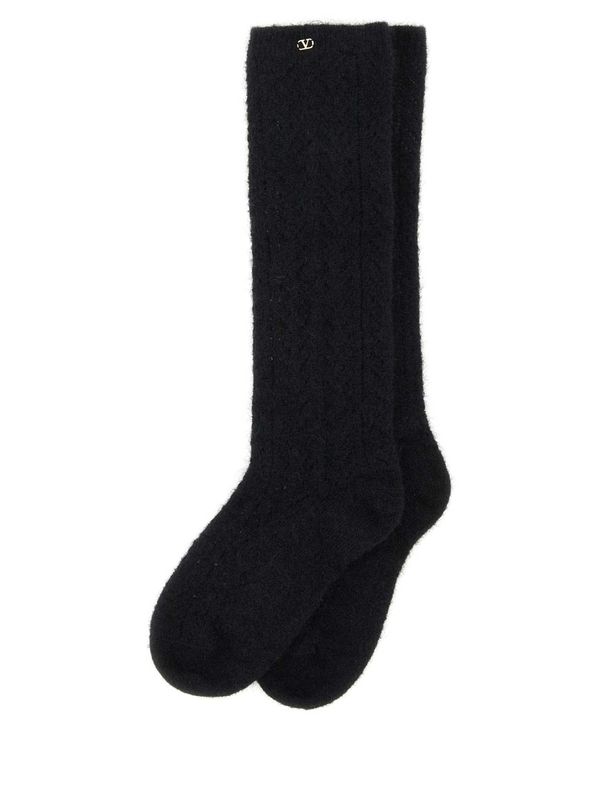 V Logo Mohair Wool Socks