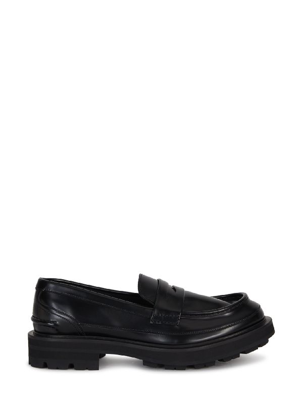 Black Leather Chunky Sole Penny
  Loafer