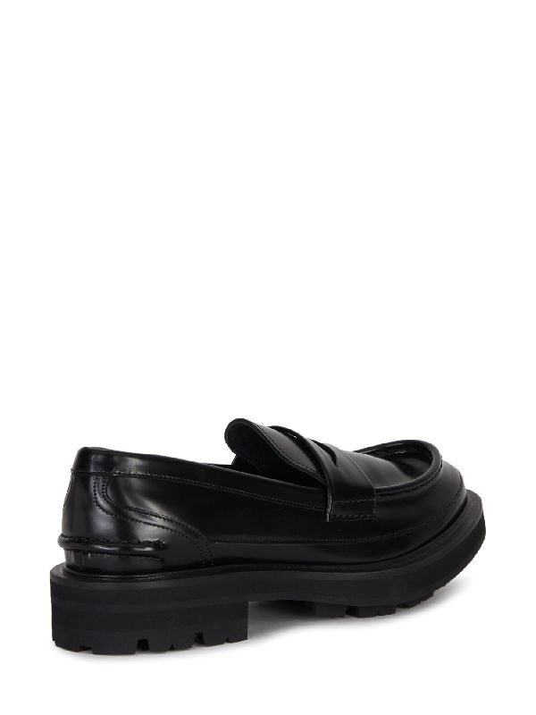 Black Leather Chunky Sole Penny
  Loafer