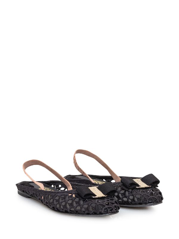 Vara Bow Crochet Flat Shoes