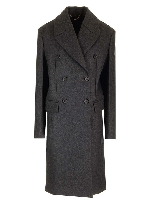 Wool Blend Double Breasted Coat