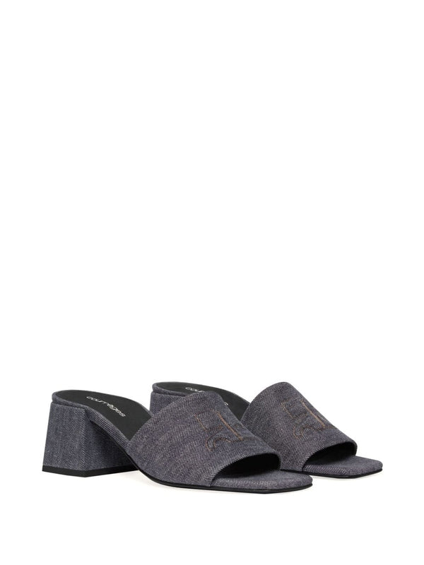 Shadow Cotton Sandal Heel