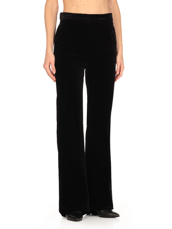 Aceto High-Waist Velvet Pants