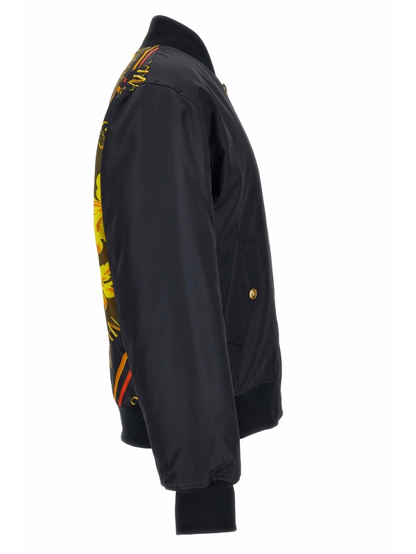 Baroque Logo Detail Bomber Jacket