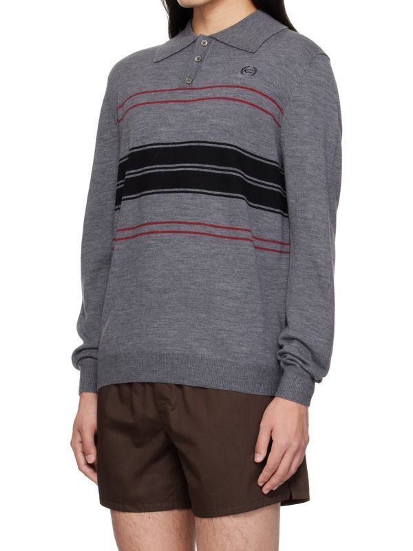 Logo Embroidered Stripe Polo Shirt