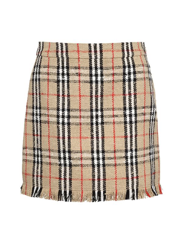 Vintage Check Bouclé Skirt