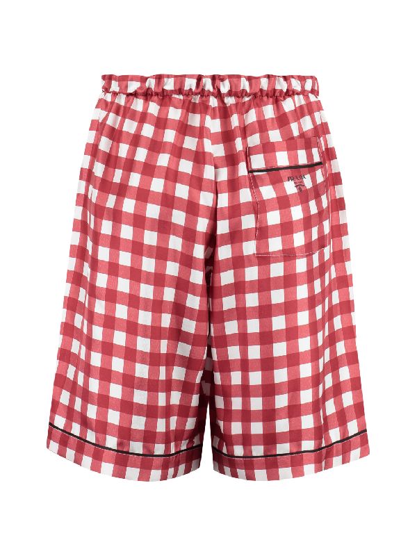 All-Over Check Turn-Up Bermuda Shorts