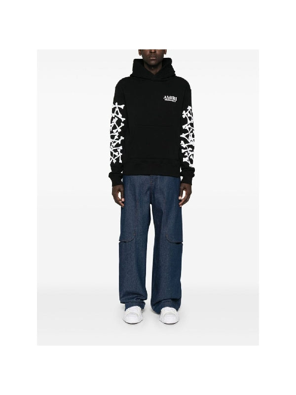 Bones Graphic Print Hooded
  Top