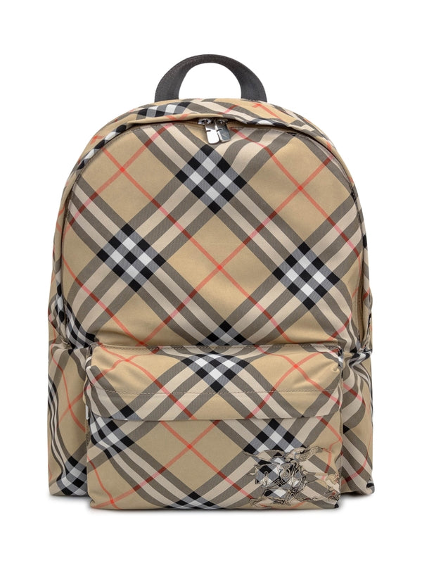 Ekd Check Pattern Pocket Backpack