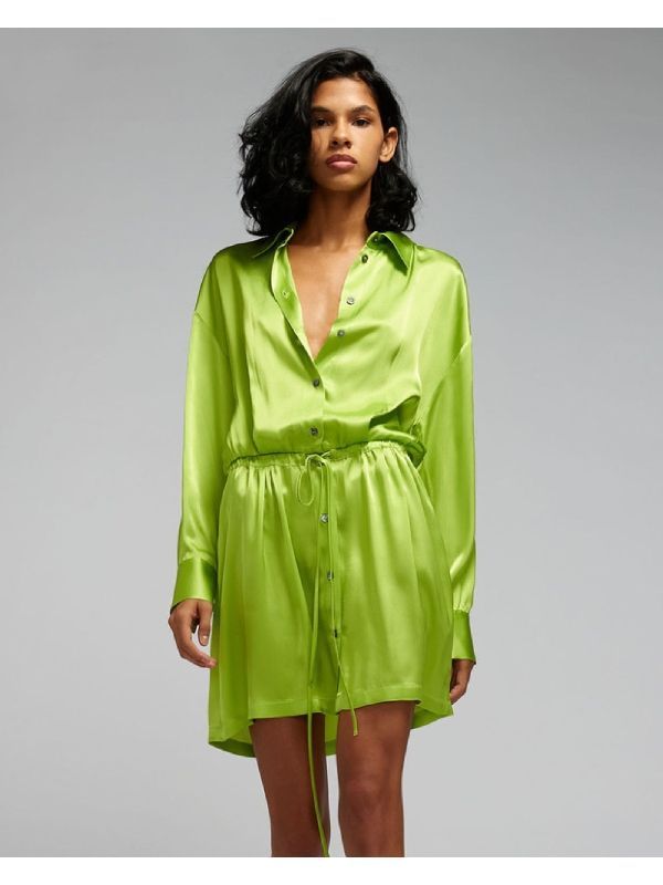 Satin Shirt Dress