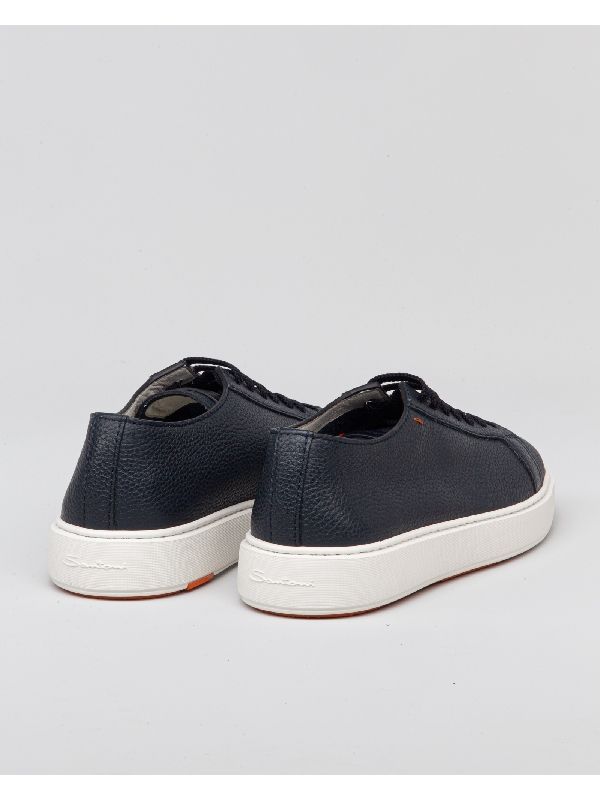 Stitch Detail Leather Lowtop Sneakers