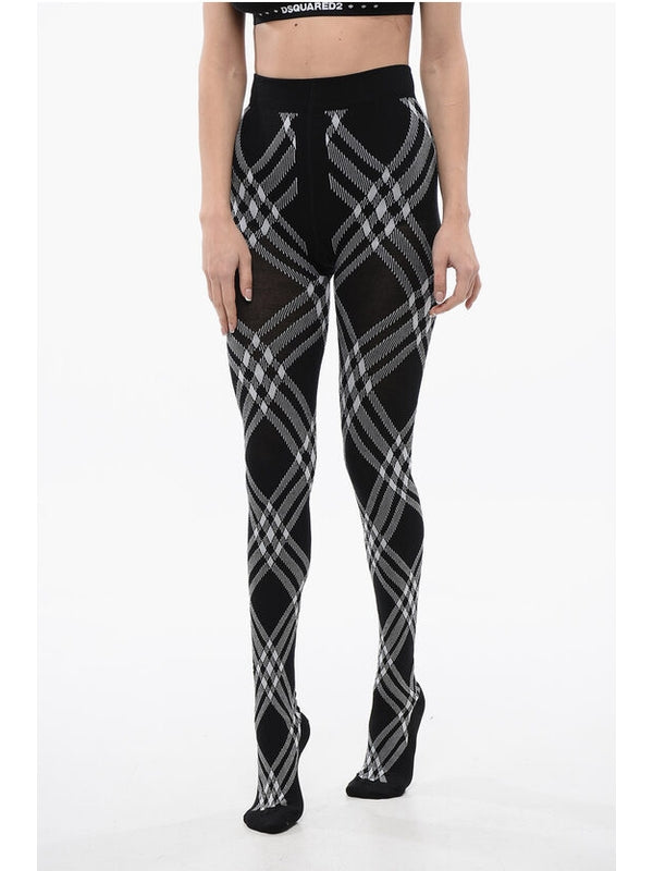 Wool-blended Geomtric Tights Leggings
