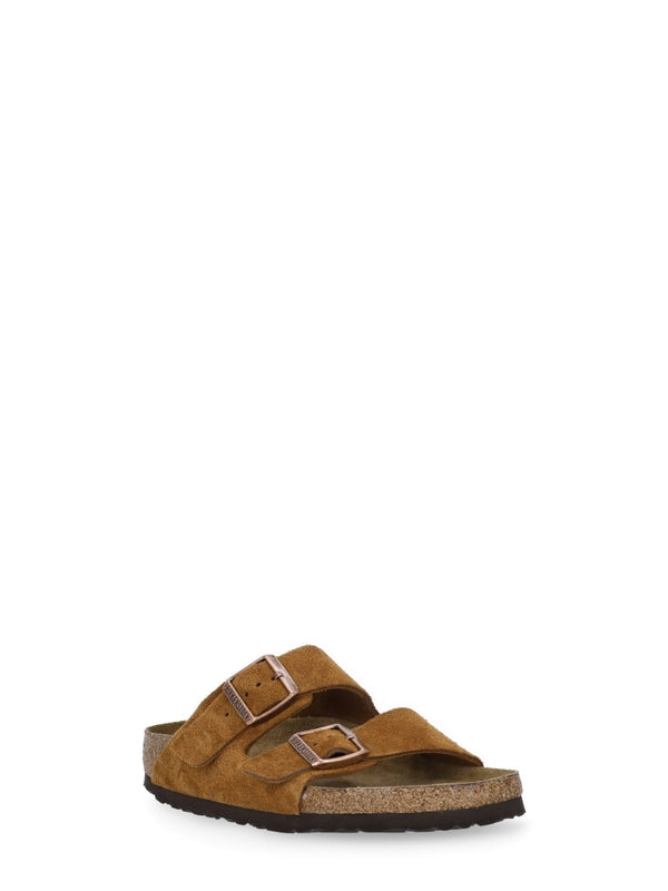 Arizona Double Buckle Suede Leather Sandals