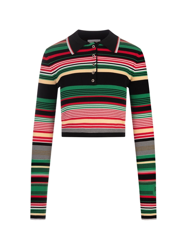 Stripe Polo Knit