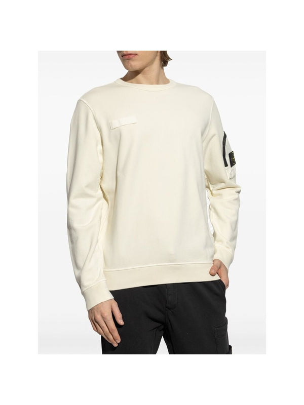 Appliqué Patch Zipper Pocket
  Sweatshirt