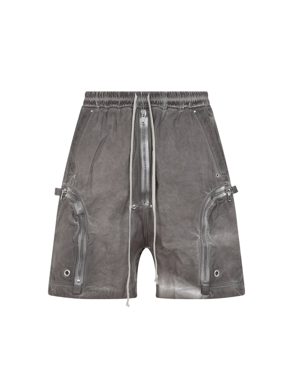 Bauhaus Zipper Detail Cotton Shorts