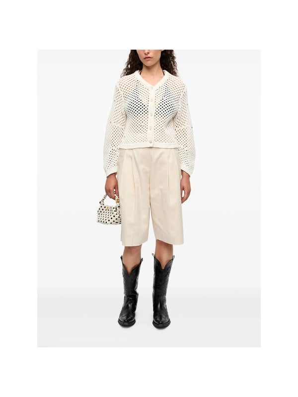 Rhinestone Cotton Cardigan