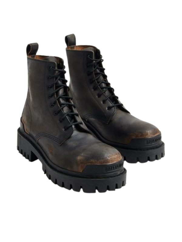 Strike Washing Effect Leather
  Boots