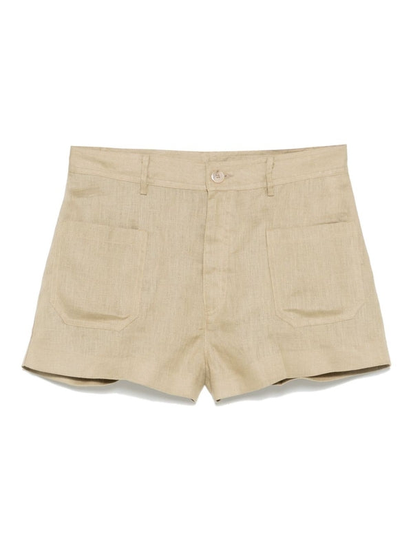 Lupe Front Pocket Linen Shorts