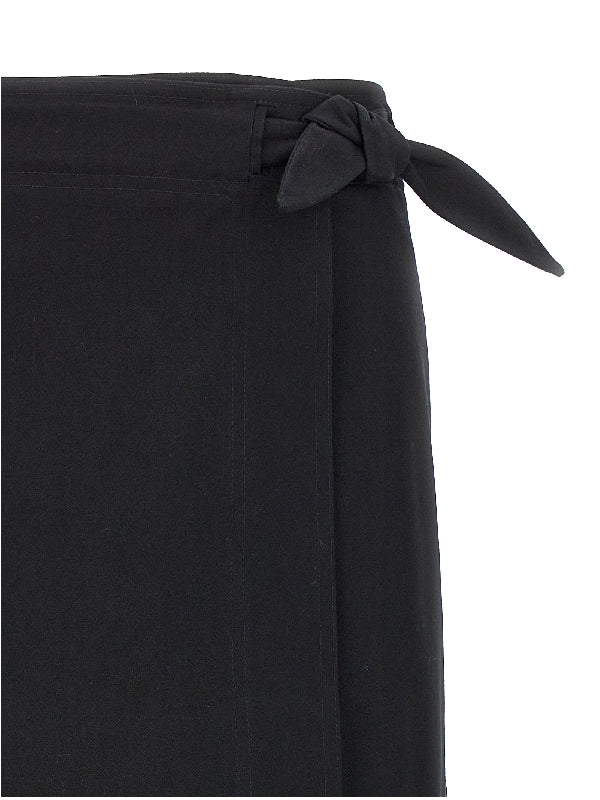 Wrap Cotton Midi Skirt