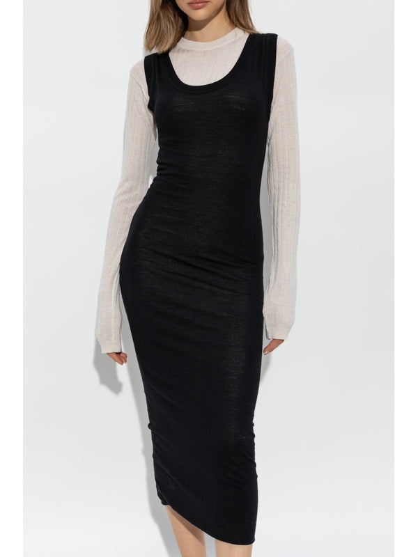 Back Logo
  Embroidered Layered Wool Dress