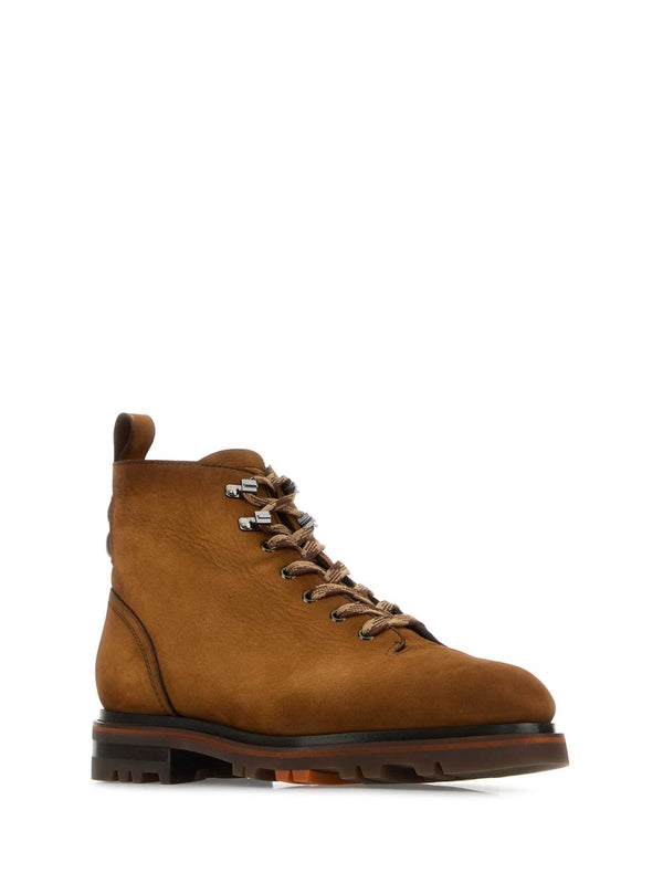 Santoni Brown Lace-Up Boots