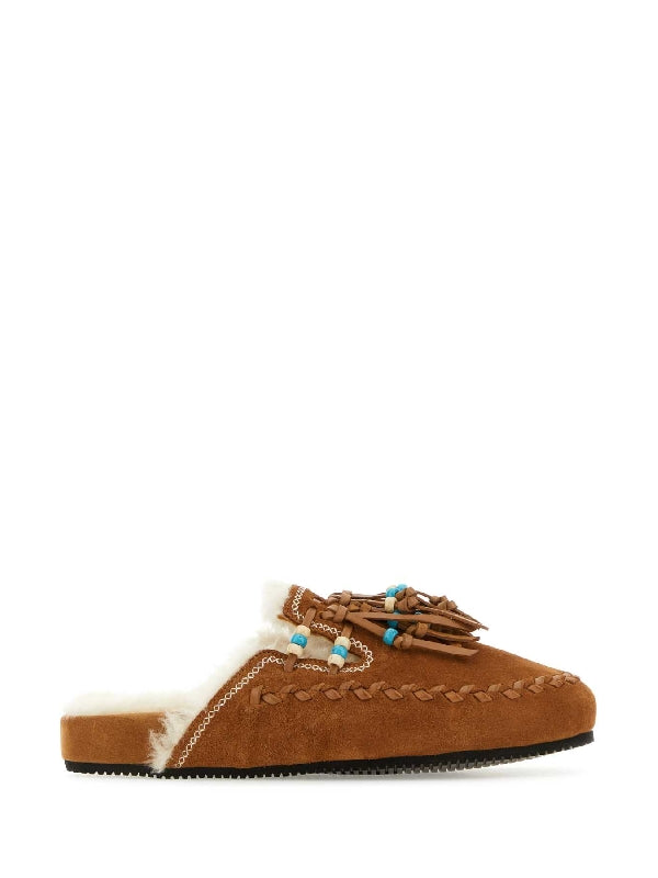 Journey Beaded Fringe Suede Mules