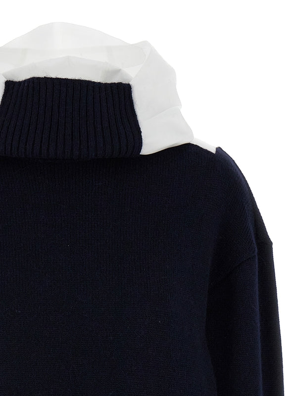 Shirt Insert
  High-Neck Wool Blend Knit