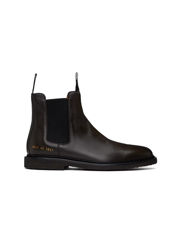 Round Toe Leather Chelsea Boots