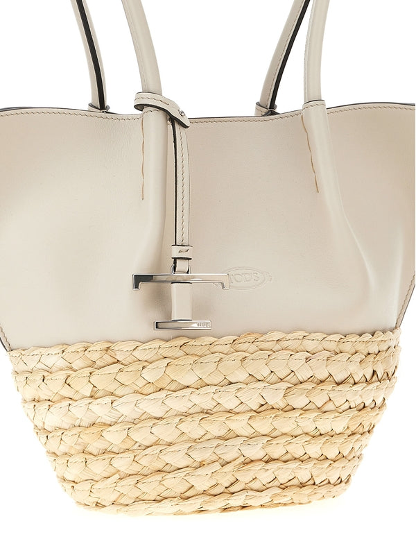 Bux Leather
  Raffia Small Tote Bag