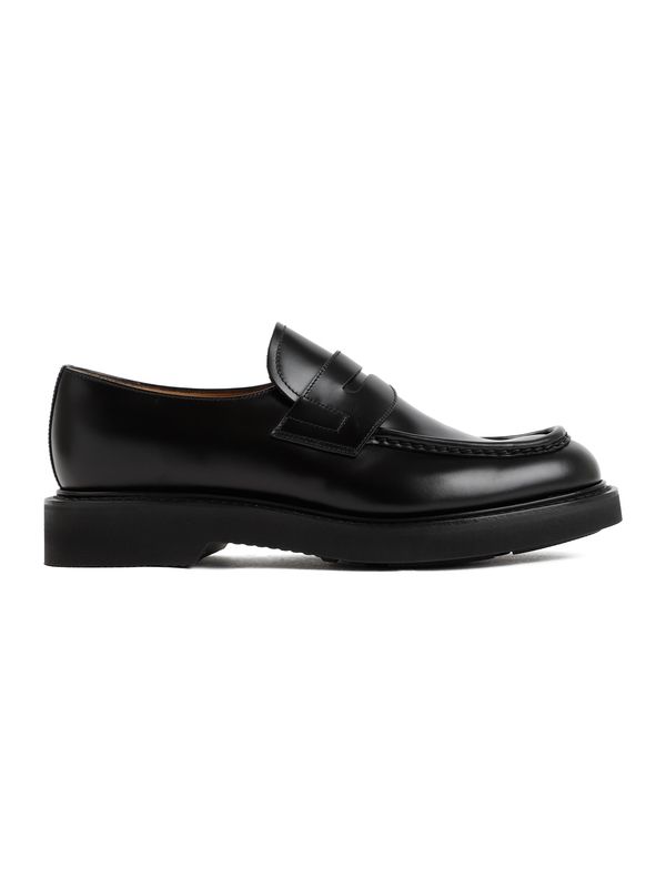 Black Leather Penny Loafers