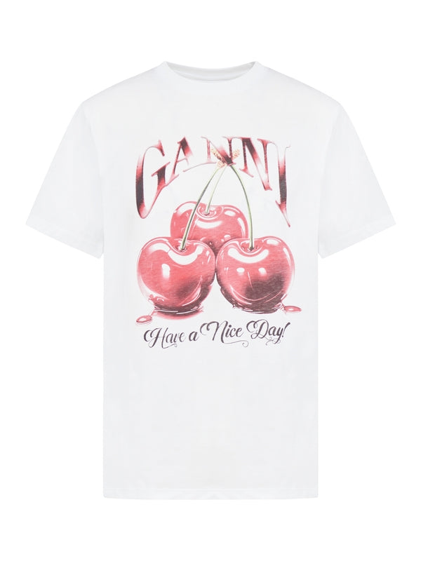 Cherry Logo Cotton T-shirt