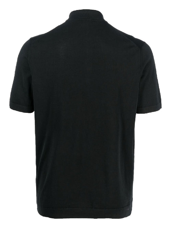 Black Cotton Polo Shirt